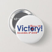 Sieg Obama gewinnt 2008 Button (Vorne & Hinten)