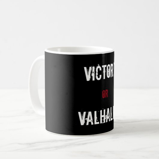 Sieg oder Valhalla-Geschenk Kaffeetasse (Vorderseite Links)