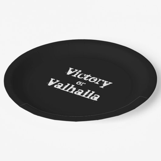 Sieg oder Valhalla-Geschenk Pappteller (Schrägansicht)