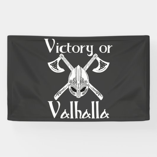 Sieg oder Valhalla - Helm und Ax Banner (Horizontal)