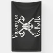 Sieg oder Valhalla - Helm und Ax Banner (Vertikal)
