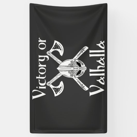 Sieg oder Valhalla - Helm und Ax Banner (Vertikal)