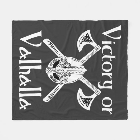 Sieg oder Valhalla - Helm und Ax Fleecedecke (Vorderseite (Horizontal))