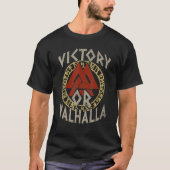 Sieg oder Valhalla Rune Circle Valknut Viking Vik T-Shirt (Vorderseite)