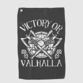 Sieg oder Valhalla - Schild und Ax Golfhandtuch (Vorderseite)