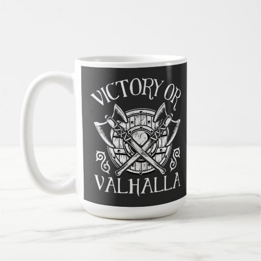 Sieg oder Valhalla - Schild und Ax Kaffeetasse (Links)