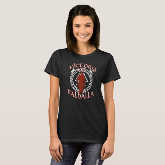 Sieg oder Walhalla Runenkreis Valknut Wikinger Wik T-Shirt (Vorne ganz)