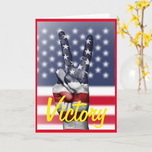 Sieg, Patriotic, USAGefaltete Grußkarte Karte (Gelbe Blume)