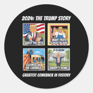 Sieg Trump 2024 Beste Comebyck-Einweihung Runder Aufkleber