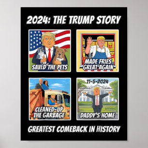 Sieg Trump 2024 Größtes Comebyck Amtsantritt Poster