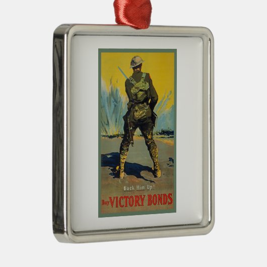 Sieg verpfändet zurück ihn herauf WWI Propaganda Silbernes Ornament (Rechts)