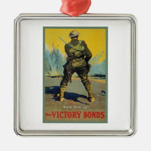 Sieg verpfändet zurück ihn herauf WWI Propaganda Silbernes Ornament