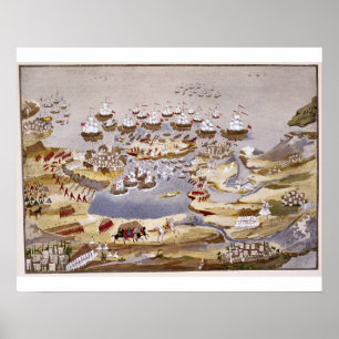 Siege and Naval Battle, plate 13 from 'Pictorial H Poster