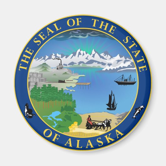 Siegel Alaska Staat USA Magnet (Vorne)