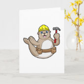 Siegel als Carpenter mit Hammer & Hat Karte (Gelbe Blume)