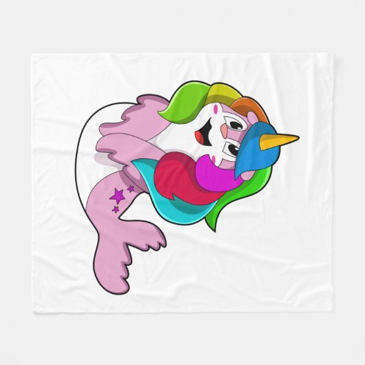 Siegel als Einhorn Fleecedecke (Vorderseite (Horizontal))