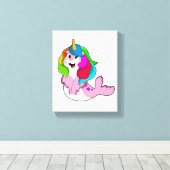 Siegel als Einhorn Leinwanddruck (Insitu (Holzboden))