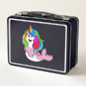 Siegel als Einhorn Metall Brotdose (Rückseite)