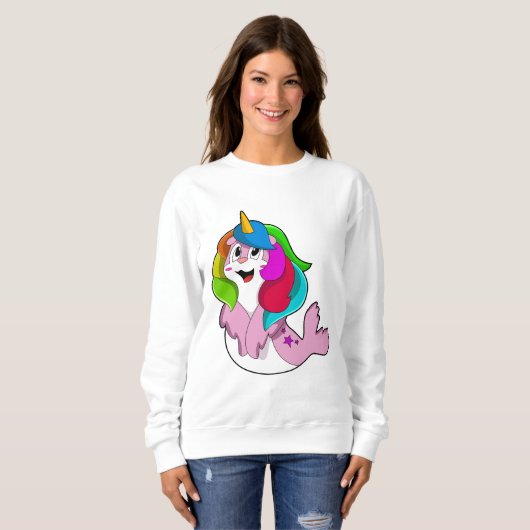 Siegel als Einhorn Sweatshirt (Vorne ganz)
