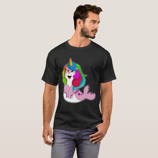 Siegel als Einhorn T-Shirt (Vorne ganz)