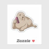 Siegel als Friseur mit Kamm Aufkleber (Blatt)