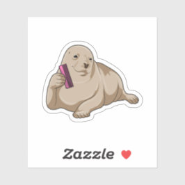 Siegel als Friseur mit Kamm Aufkleber