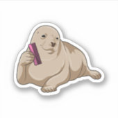 Siegel als Friseur mit Kamm Aufkleber (Vorderseite)