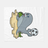Siegel als Fußballspieler mit Fußball Fleecedecke (Vorderseite (Horizontal))