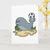 Siegel als Fußballspieler mit Fußball Karte (Gelbe Blume)