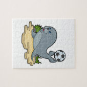 Siegel als Fußballspieler mit Fußball Puzzle (Horizontal)