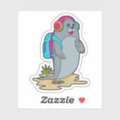 Siegel als Hiker mit Rucksack Aufkleber (Blatt)