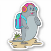 Siegel als Hiker mit Rucksack Aufkleber (Vorderseite)