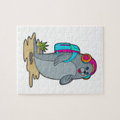 Siegel als Hiker mit Rucksack Puzzle (Horizontal)