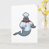 Siegel als Koch mit Pan & Spatula Karte (Gelbe Blume)