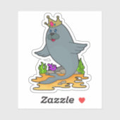 Siegel als König mit Krone Aufkleber (Blatt)