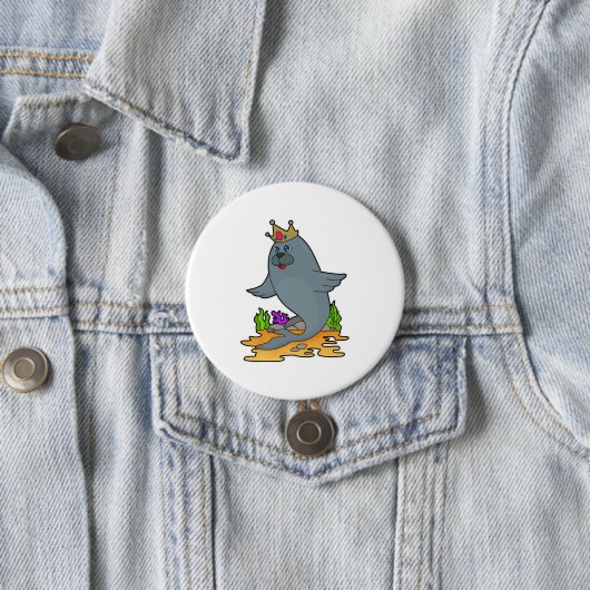 Siegel als König mit Krone Button (Beispiel)