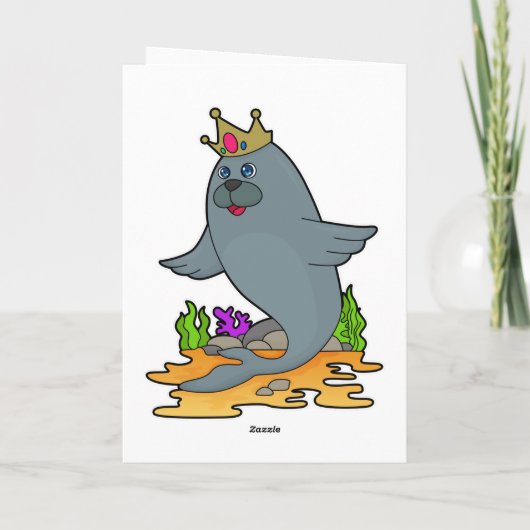 Siegel als König mit Krone Karte (Rückseite)