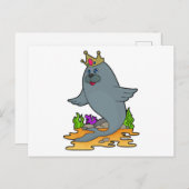 Siegel als König mit Krone Postkarte (Vorne/Hinten)