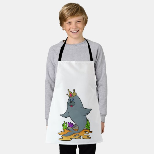 Siegel als König mit Krone Schürze (Getragen)