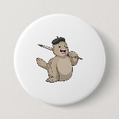 Siegel als Maler mit Pinsel Button (Vorderseite)