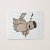 Siegel als Maler mit Pinsel Puzzle (Horizontal)