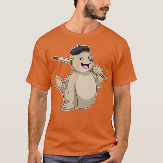 Siegel als Maler mit Pinsel T-Shirt
