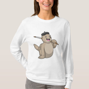 Siegel als Maler mit Pinsel T-Shirt