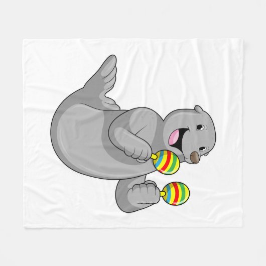 Siegel als Musiker mit Maracas Fleecedecke (Vorderseite (Horizontal))