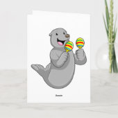 Siegel als Musiker mit Maracas Karte (Rückseite)