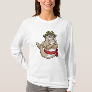 Siegel als Pirate mit Piratenhut T-Shirt