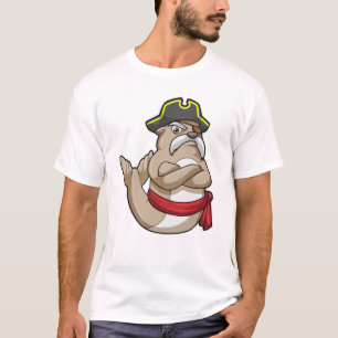 Siegel als Pirate mit Piratenhut T-Shirt