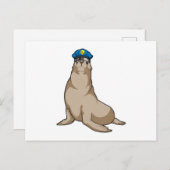 Siegel als Polizeibeamter Postkarte (Vorne/Hinten)