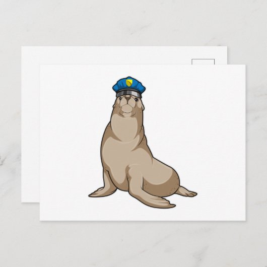 Siegel als Polizeibeamter Postkarte (Vorne/Hinten)