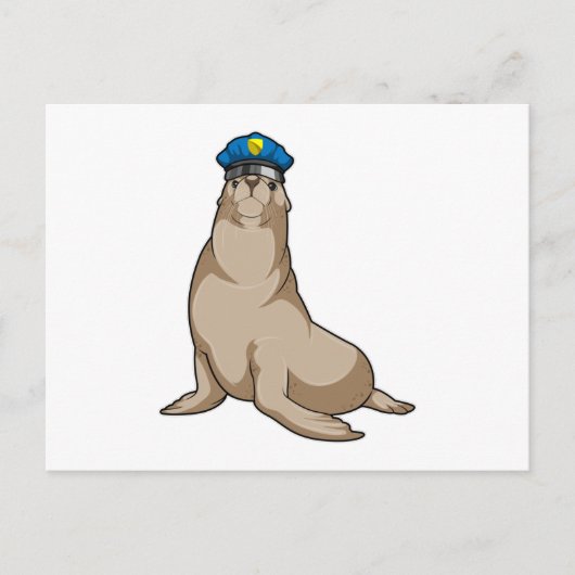 Siegel als Polizeibeamter Postkarte (Vorderseite)